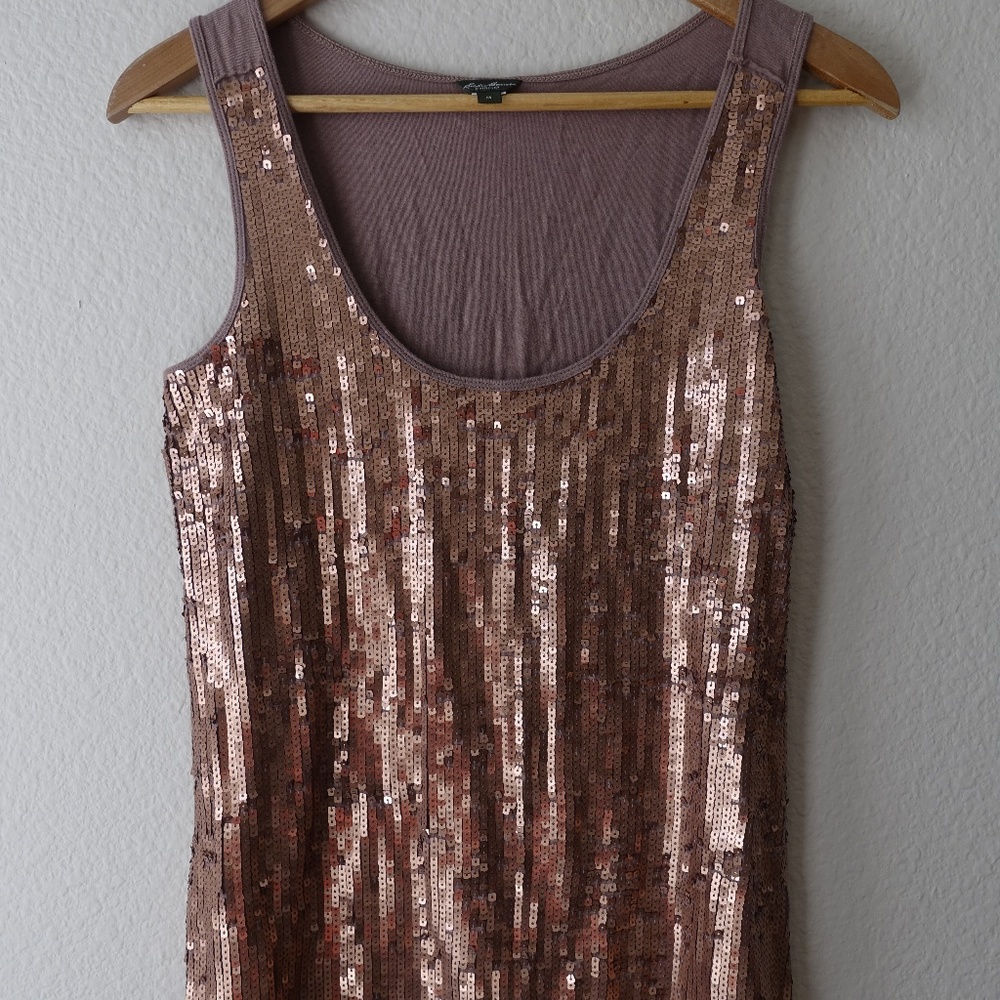Eddie Bauer Copper Sequin Tank Top